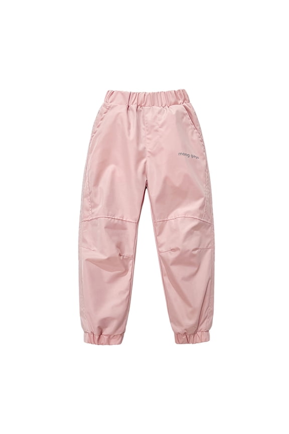Boys Girls Sweatpants Kids Solid Color Windproof Hiking Outdoor Sports Ankle-Tied Elastic Waist Trousers Children Stylish Versatile Bottoms
