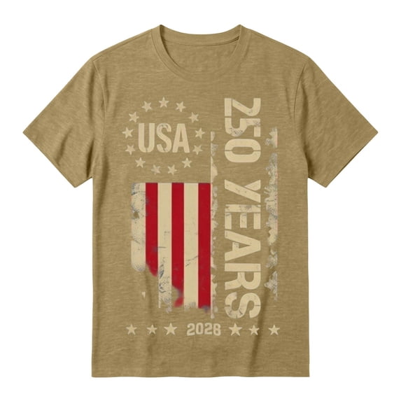 JIAYUE Boys Independence Day T-Shirt 250 Years Patriotic Round Neck American Flag Graphic Print Short Sleeve Fourth Of July Classic Comfortable Top For Youth Summer Outdoor Activity