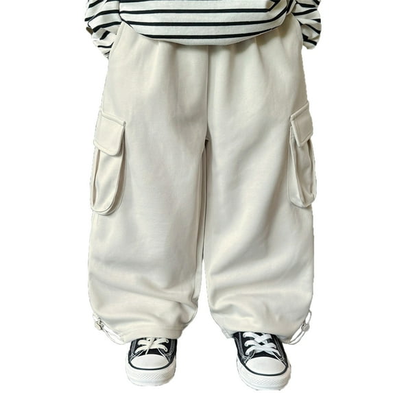 JIAYUE Boys Pant Ankle Lengths Casual Solid Color Trousers With Side Pockets Autumn Comfortable Bottoms For Daily Wear Kids Stylish Sweatpants