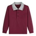 thumbnail image 1 of JIAYUE Boys Shirts Solid Color Turndown Collar Girls Casual Autumn Long Sleeve (3Y 12Y) Lovely Children Tops, 1 of 2