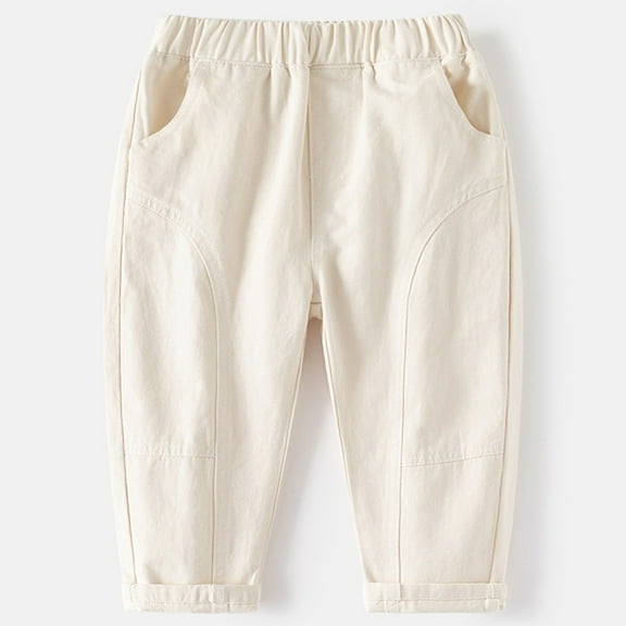 JIAYUE Boys Solid Color Pants Casual Pure Color Long Trousers Soft Breathable For Kids Everyday Cozy Wear