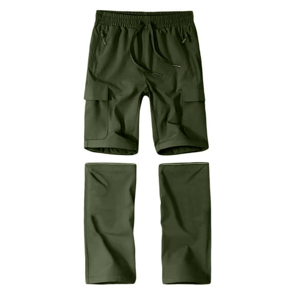 JIAYUE Boys Solid Color Trousers Outdoor Convertible With Detachable Legs For Kids Hiking Camping All Weather Attire