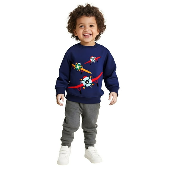 JIAYUE Boys Sweatshirts Hoodies Kids Comfortable Long Sleeve Print Pullover Casual Round Neck Fashion For Toddler And Youth Soft Stylish Children Tops