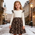 thumbnail image 1 of JIAYUE Carnival Dress For Girls Leopard Print A-Line Long Sleeve Mid-Length Round Neck Dress For Children Stylish Party Dress, 1 of 6