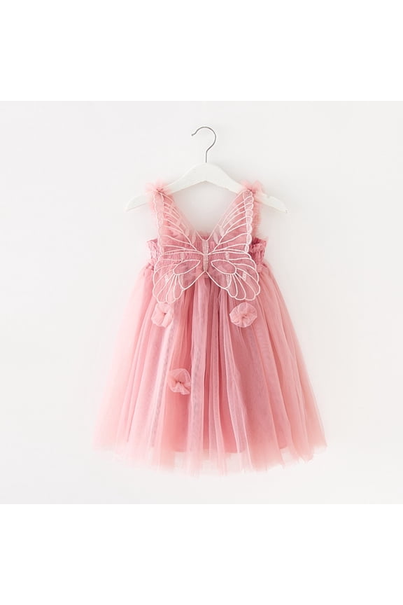 Carnival Dress For Girls Solid Color Tank Sleeveless Mid-Length Square Neckline Dress For Kids Party Stylish Dress