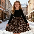 thumbnail image 1 of JIAYUE Carnival Dresses For Girls Leopard Print A-Line Long Sleeve Mid-Length Round Neck For Children Party Stylish Dresses, 1 of 9
