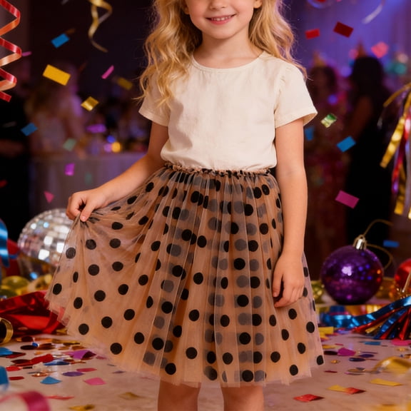 JIAYUE Carnival Girls Children Skirts Polka Dots Mini Elastic Waist Tutu Skirt For Children Stylish Breathable Playwear