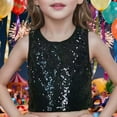 thumbnail image 1 of JIAYUE Carnival Kids Tank Tops For Girls Sequins Sleeveless Crew Neck Crop Jazz Dance Vest For Kids Seasonal Tops, 1 of 4