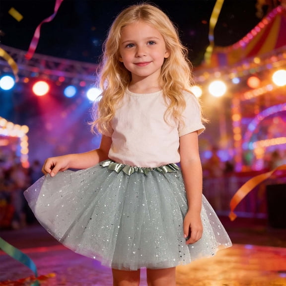 JIAYUE Carnival Skirts For Girls Sequins Mini Elastic Waist Tutu Skirt For Babies Stylish Dancewear