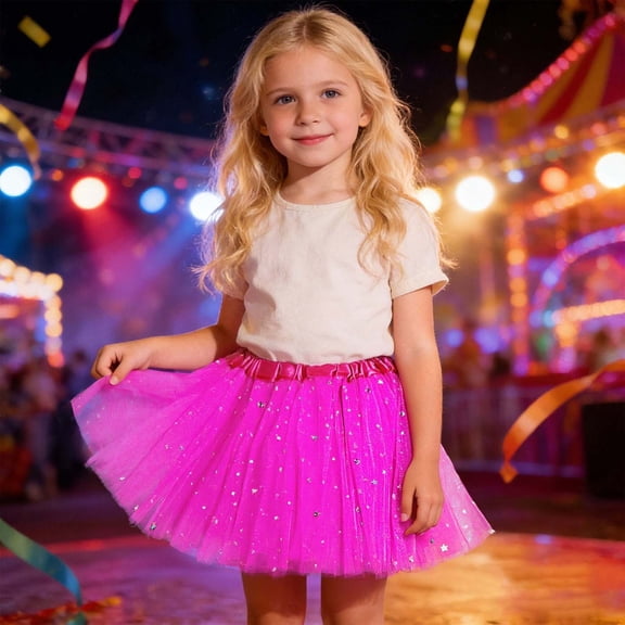 JIAYUE Carnival Skirts For Girls Sequins Mini Elastic Waist Tutu Skirt For Babies Stylish Dancewear