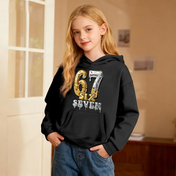 JIAYUE Carnival Sweatshirts Hoodies For Boys Girls 67 Number Graphic Long Sleeve Hooded Pullover Casual For Youth Fashion Sportswear
