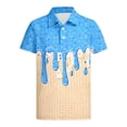 thumbnail image 1 of JIAYUE Child Boys Beach Shirts Ice Cream Print Button Front Summer Classic Tee Lapel Short Sleeve Casual Vacation Top For Kids, 1 of 5