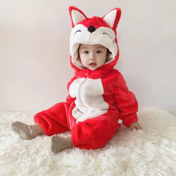 JIAYUE Children Festival Wear Cartoon Long Sleeve Hooded Zipper with Cute Animal Ears Bodysuit For Kids Celebration Adorable Jumpsuit