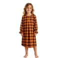 thumbnail image 1 of JIAYUE Girl Kids Nightgown Soft Lightweight Halloween Funny Print Long Sleeve Ruffle Cuff Round Neck Button Front Loose Cute Pajamas For Holiday Party Family Indoor Loungewear Nightwear,11-12 Years, 1 of 5
