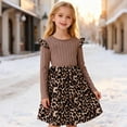 thumbnail image 1 of JIAYUE Girls Carnival Dress Leopard Print A-Line Long Sleeve Mid-Length Round Neck Dress For Children Stylish Celebration Dress, 1 of 6