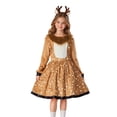 thumbnail image 1 of JIAYUE Girls Deer Dress Kids Spotted Reindeer Cosplay Outfit With Headband Long Sleeve Fancy Costume For Christmas Halloween Party, 1 of 7