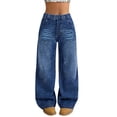 thumbnail image 1 of JIAYUE Girls Denim Pants Wide Leg High Waist Casual Floor-Length Baggy Jeans For Teenagers And Youth Comfortable Streetwear Trousers Stylish Bottoms For Children, 1 of 9