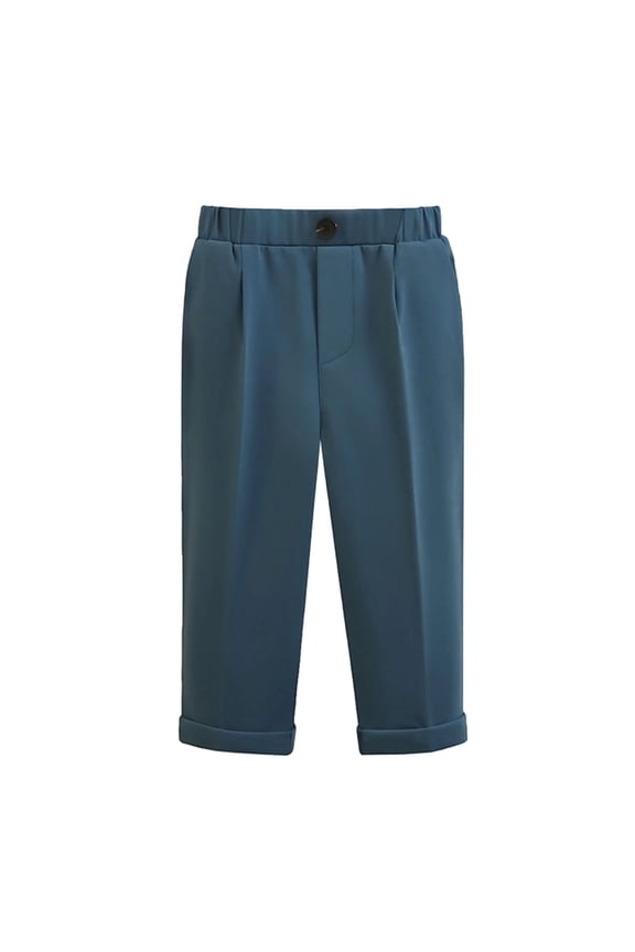 Girls Dress Pants Formal Solid Color Taper Casual Comfortable Stretch School Everyday Performance Long Trousers Children Versatile Trendy Bottoms