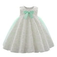 thumbnail image 1 of JIAYUE Girls Dresses Ball Gown Crew Neck Infant Bowknot Mesh Flower Sleeveless Children Party Pageant Stylish Baby Kids Dress, 1 of 5