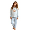 thumbnail image 1 of JIAYUE Girls Halloween Pajama 2 Piece Set Striped Print Crew Neck Long Sleeve Tops And Pants Loungewear for Baggy Casual NightWear,100 3Y, 1 of 8