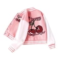 thumbnail image 1 of JIAYUE Girls Outerwear Coats Long Sleeve O-Neck Baseball With Cherry Fruit Pattern Design Classic School Style For Toddler Trendy Kids Jacket, 1 of 7