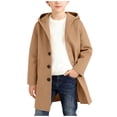 thumbnail image 1 of JIAYUE Girls Outerwear Coats Long Sleeve Spring Autumn Button Down Hooded For Boys Classic Trench Style For Stylish Kids Jacket, 1 of 7