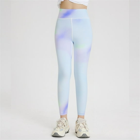JIAYUE Girls Pants Tie Dye Jogger Lightweight Yoga Sports Legging High Waist Slacks For Teen Stylish Fashionable Dancewear