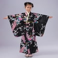 thumbnail image 1 of JIAYUE Girls Robe Dresses Floral Wrap V-Neck Long Sleeve Drop Shoulder Maxi Kimonos For Kids Cute Holiday Dailywear, 1 of 4