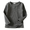 thumbnail image 1 of JIAYUE Girls Shirts Solid Color O-Neck Kids Baby Boys High Collar Soft Unisex Long Sleeve Versatile Leisure Children Tops, 1 of 2