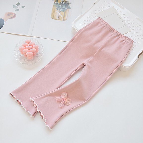 JIAYUE Girls Solid Color Casual Jogger Pants Flare Leg For Kids Spring Autumn Fashion Comfortable Bottoms
