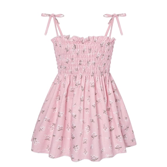 JIAYUE Girls Spring Dresses Floral Sundress Sweetheart Sleeveless Mid-Length Elegant For Child Cute Party Wear