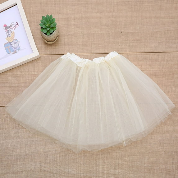 JIAYUE Girls Spring Skirts Solid Color Tutu Mid-Length Classic Fit Mesh Layer Dancewear For Kids Casual Party Wear