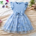 thumbnail image 1 of JIAYUE Girls Spring Summer Dresses Floral Sleeveless Crew Neck A-Line Mid Length Elegant Mesh For Children Stylish Dress, 1 of 9