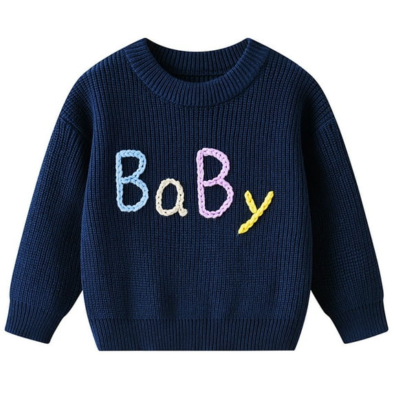 JIAYUE Girls Sweater Long Sleeve O-Neck Hand Embroidered Knit For Autumn Festive Birthday Base Layer Soft Comfortable Kids Pullover With Floral Design Stylish Children Tops