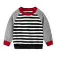 thumbnail image 1 of JIAYUE Girls Sweater Striped Long Sleeve O-Neck Soft Blend Kids Color Design Comfortable Knit Pullover For Boys Toddler Casual Wear Classic Children Tops, 1 of 3