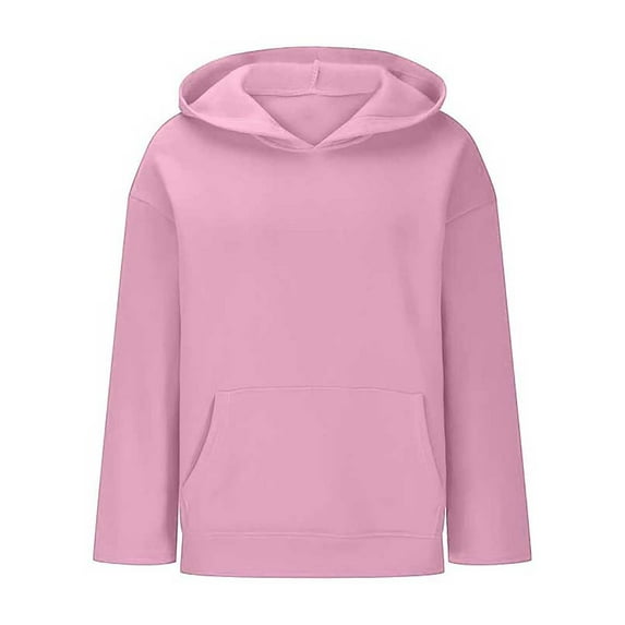 JIAYUE Girls Sweatshirt Solid Color Fleece Hooded Warm Pullover With Cuffed Sleeves For Kids Cozy Casual Outerwear Top For Toddler And Youth Winter Comfort Leisure Children Tops