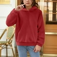 thumbnail image 1 of JIAYUE Girls Sweatshirts Hoodies Solid Color Pullover Long Sleeve Casual Plain Warm Top With Pockets For Kids Teens 4 To 15 Years Old Stylish Everyday Wear, 1 of 7