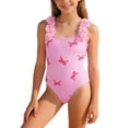 thumbnail image 1 of JIAYUE Girls Swimwear Square Collar Striped Bow Printed Sleeveless For 3 7 Years Old Summer Fashionable Children Swimsuit, 1 of 6