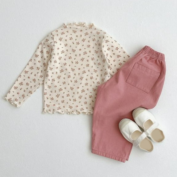 JIAYUE Girls Tops Dot Pattern High Neck Long Sleeve Versatile For Children Autumn Collection Wear