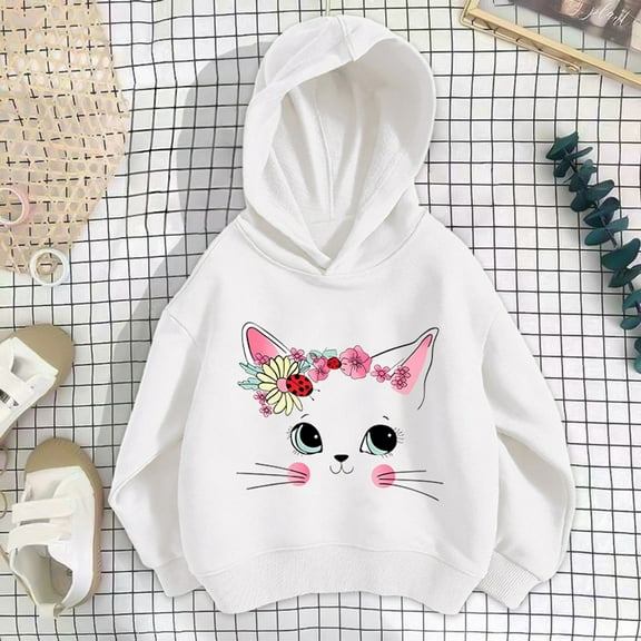 JIAYUE Hoodies Sweatshirts For Boys Girls Cartoon Print Long Sleeve Drop Shoulder Pullover For Kids 3 12 Years Old Spring Autumn Stylish Fashion