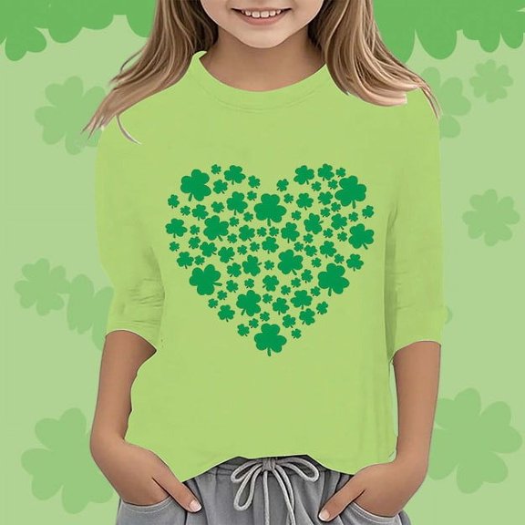 JIAYUE Kids Boys Girls Blouses Cartoon Elbow-Length Sleeve Round Neck Pull-On Classic Fit T Shirt Shirts Tops For Toddler Holiday Cozy Shirts