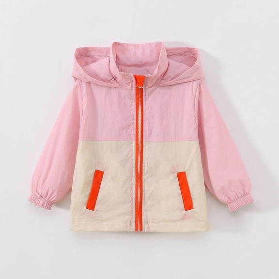 JIAYUE Kids Boys Girls Jackets Coats Solid Color Long Sleeve Hooded Zipper Sport Lightweight For Toddlers Casual Stylish Dailywear