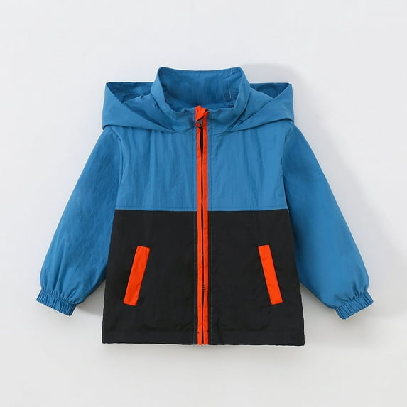 JIAYUE Kids Boys Girls Sport Jackets Coats Solid Color Long Sleeve Hooded Zipper Lightweight For Youth Stylish Tops