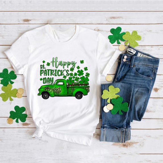 JIAYUE Kids Boys Girls St Patricks Day Tops Cartoon Print Short Sleeve Crew Neck Pull-On Lightweight T Shirt Tops For Toddler Urban Stylish