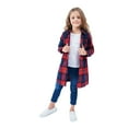 thumbnail image 1 of JIAYUE Kids Girls Blouses Tops Plaid Long Sleeve Crew Neck Button Jacket Coat Blouse For Children Stylish Urban Tops, 1 of 5
