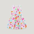 thumbnail image 1 of JIAYUE Kids Girls Spring Summer Dresses Cartoon Print Sleeveless Crew Neck Mid Length Cute Embroidered Sundress For Children Breathable Holiday Festival Celebration, 1 of 6