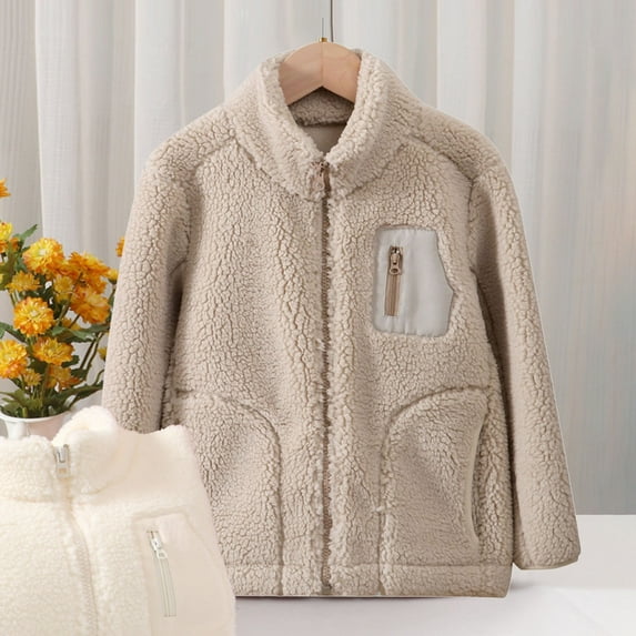 JIAYUE Kids Outerwear Jackets Solid Color Stand Collar Thickened Windproof Warm For Boys Girls Stylish Family Look Winter Clothing