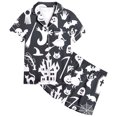 thumbnail image 1 of JIAYUE Kids Pajamas For Girls Casual Halloween Pattern Printed With Notched Collar Short Sleeve Tops And Shorts For Home Wear Cozy For Lightweight And Breathable Comfort Sleepwear,6-7 Years, 1 of 4