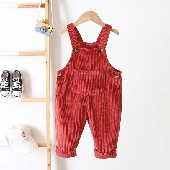 JIAYUE Kids Soft Overalls Boys Girls Solid Color Sleeveless Round Neck Pull-On with Pockets Ski Wear For Children Stylish Dailywear