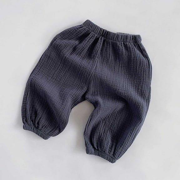 JIAYUE Kids Solid Color Pants Elastic Waist Soft Stretch For Toddlers Comfortable Playwear Trousers